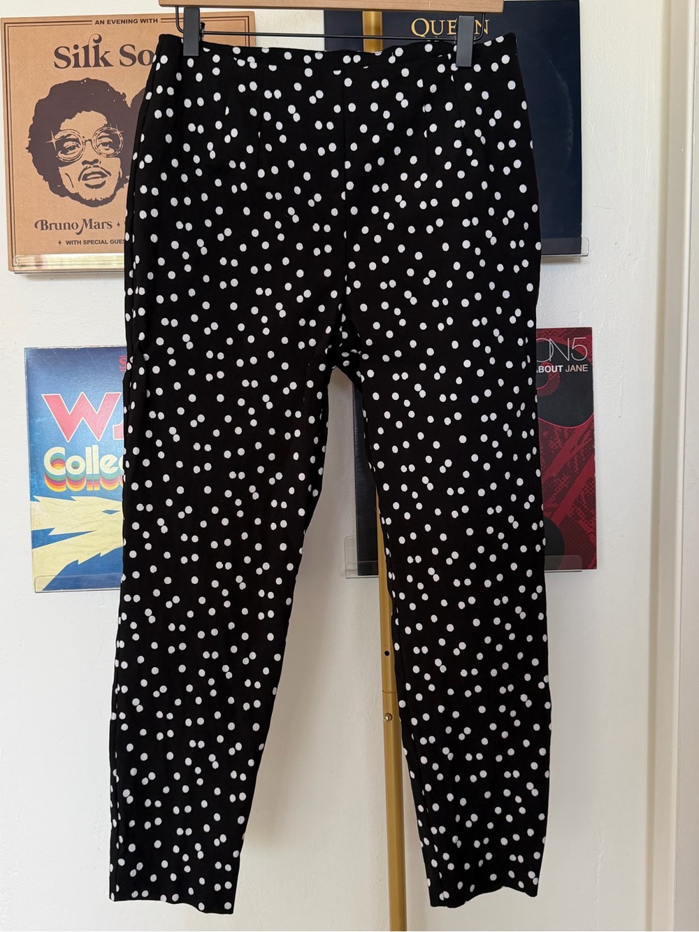 Black Polka Dot Capri Pants